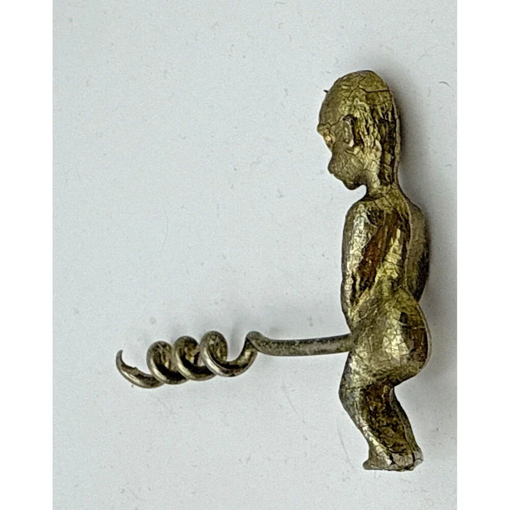 VINTAGE Phalic Alien Corkscrew Wine Bottl Opener Red Eye Metal 3